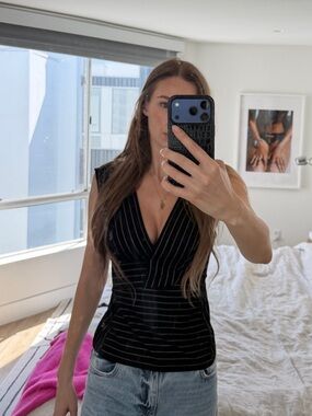 BCBGMaxAzria Pinstripe Top